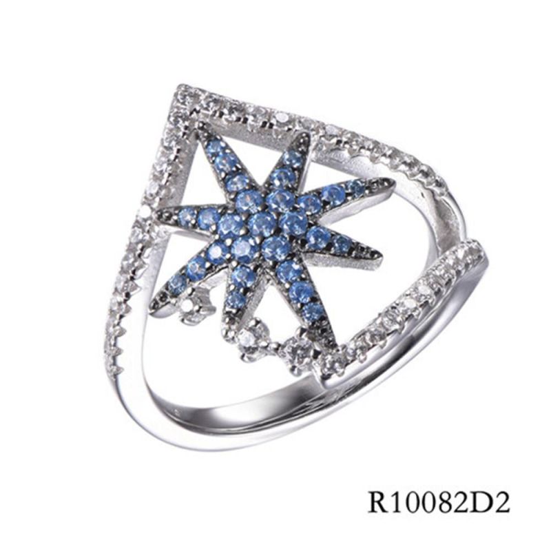 Creative Asterism 925 Silver with CZ Ring