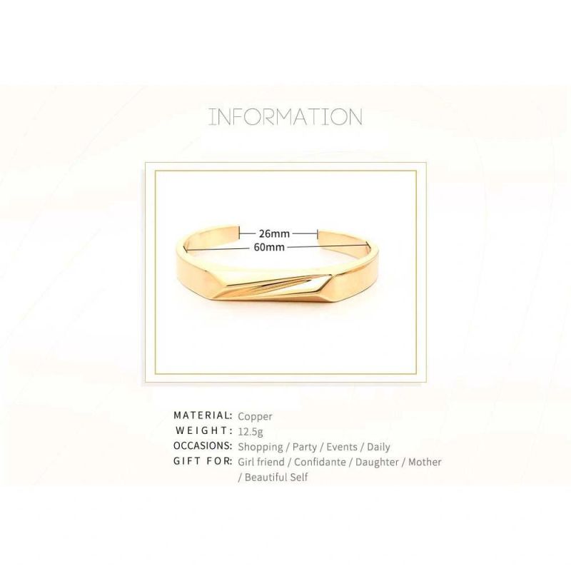 OEM 18K Gold Plated Custom Cuff Bangle Charm Bangle Bracelet Wholesale Opening Bangle and Ring Set