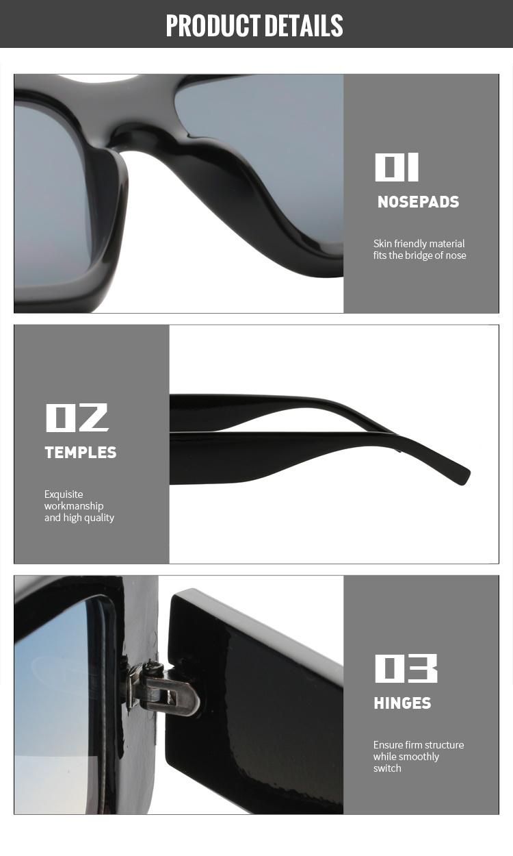 2022 New Arrival Women Plastic Frame Gradient Sun Glasses Retro Square Sunglasses