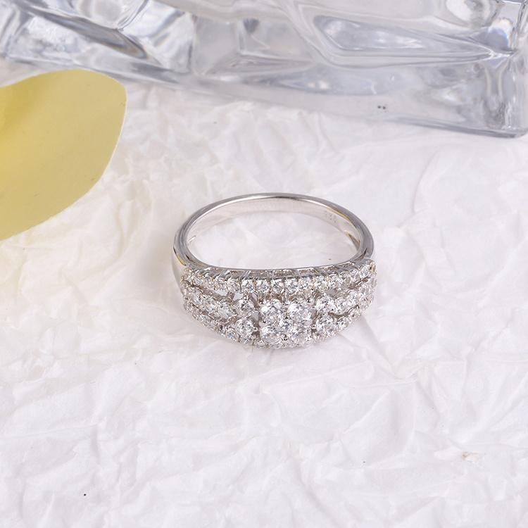 925 Silver Fashion Accessories Fashion Jewelry Hip Hot Jewellery Hot Sale Elegant Luxury Moissanite Lab Diamond CZ Ring