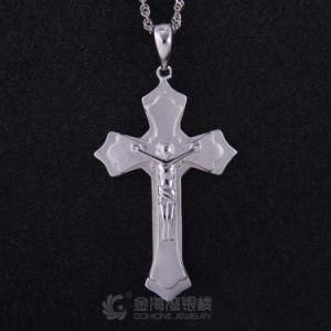 Fashion Men&prime;s Silver Tone Jesus Christ Cross Pendant