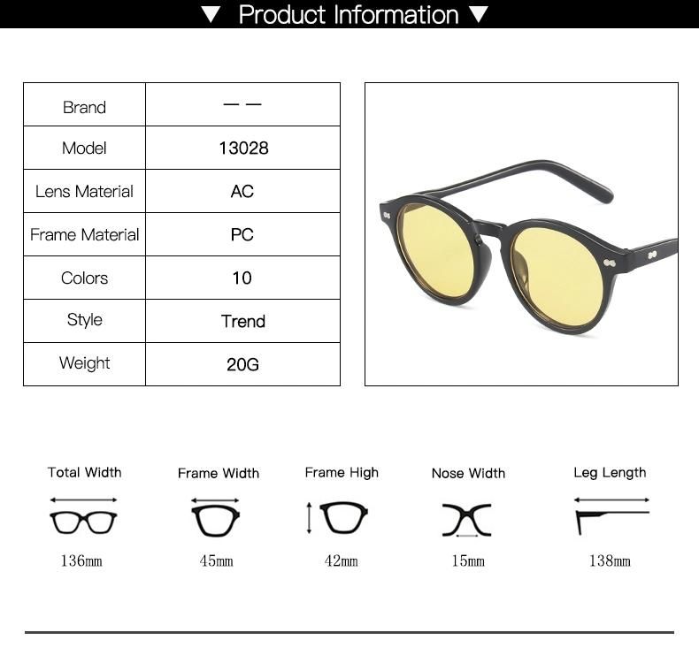 Retro Rice Nail Round Frame Sunglasses