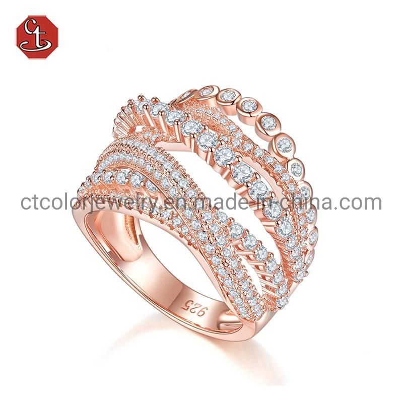 Best jewellery online 925 silver rose plated 4A zircon Ring