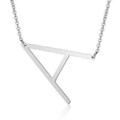 Manufacturer Customized Fashion Jewelry Letter Necklace High Quality Waterproof Non Fade Stainless Steel Jewelry Necklace with Letter Pendant