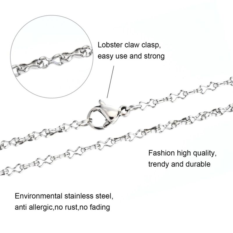 Custom Classic Gold Plated Eight Shaped Chain Stainless Steel Necklace Bracelet Anklet Fashion Jewelry