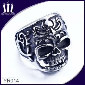 Yr014 Black Oil Painting Skull Finger Ring