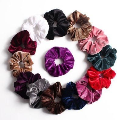 Factory Custom Fashion Velvet Hair Tie Pack Scrunchies Hair Bands Ponytail Tie Hair Accessories