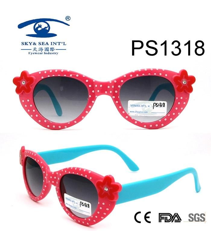 Red Flower DOT Colorful Kid Plastic Sunglasses (PS1318)