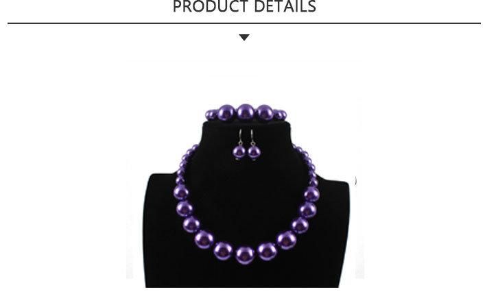 2020 Most Popular Fashion Purple Bead Necklace Jewelry Set