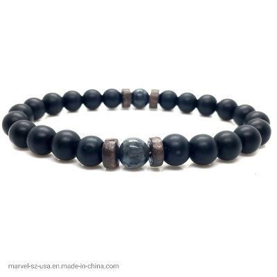 Promotion Gift Men Natural Bead Lava Stone Bracelets Fashion Jewelry