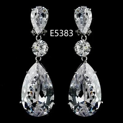 Wedding Big Pear CZ Earring Jewelry, Bridal Big Pear CZ Earring, Wedding Jewelry, Bridal Jewelry
