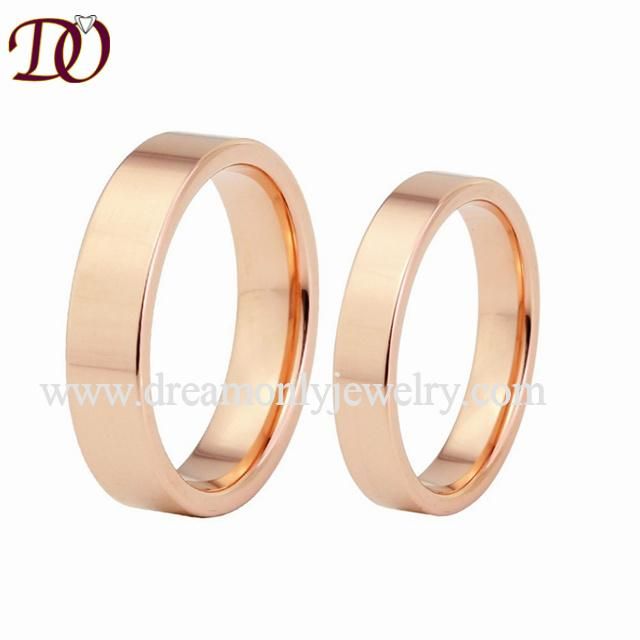 Very Nice Rose Gold Color Shiny Pipe Cut Tungsten Wedding Band in 4mm&6mm