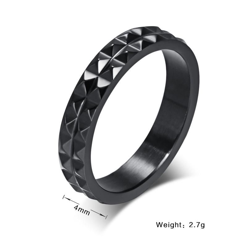 Sc Jewelry 4mm Black Tungsten Ring Designed with a Black Prism Designed