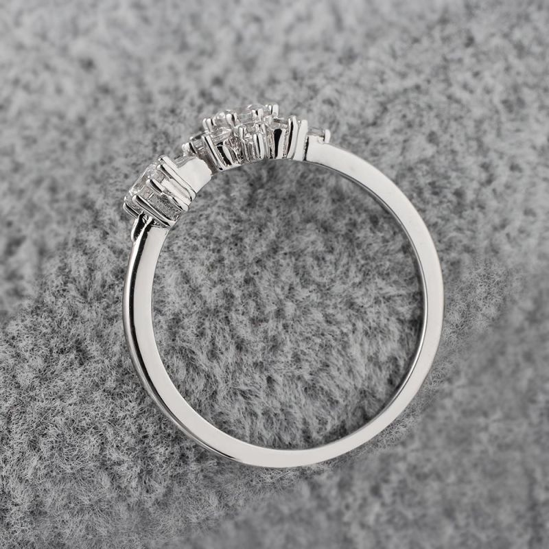 Hot Sell 925 Silver CZ Wedding Open Ring