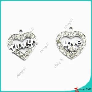 Zinc Alloy Metal Silver Heart Charm