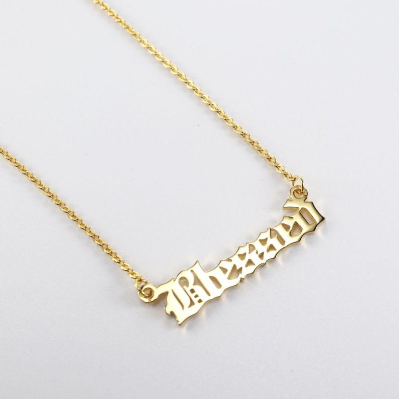 Wholesale 925 Sterling Silver Custom Charm Name Necklace Personalised Initial Letter Necklace