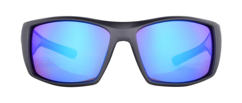 PC Injection Tr90 Sunglass 8 Base Anti-Skidding Sports Sunglasses with Blue Revo Tac Polarized Lens