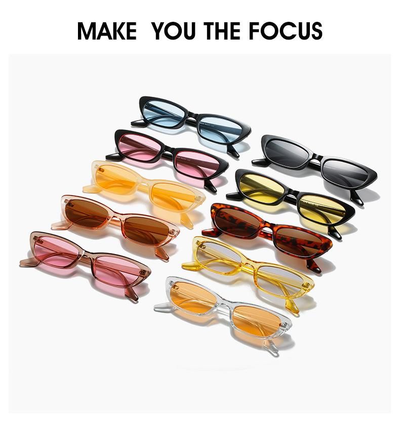 Sunglasses for The New Fashion Net Red Same Paragraph Sunglasses Jelly Color Small Frame Korean Sunglasses Cross-Border Street Photography Catwalk Glasses