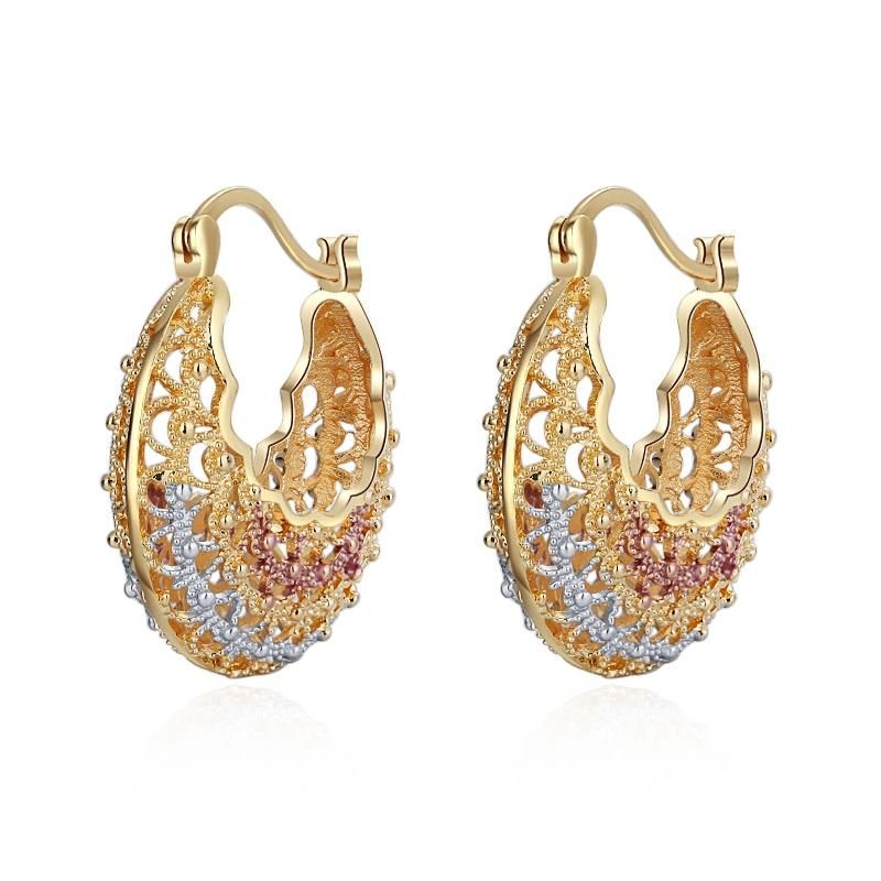 Women Decoration Gold Large Round Hoop Earrings Statement Earring