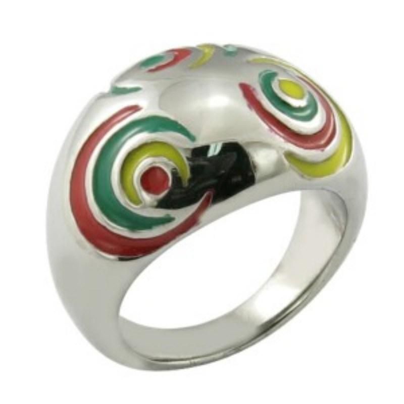 High Quality Brazil Enamel Flower Ring