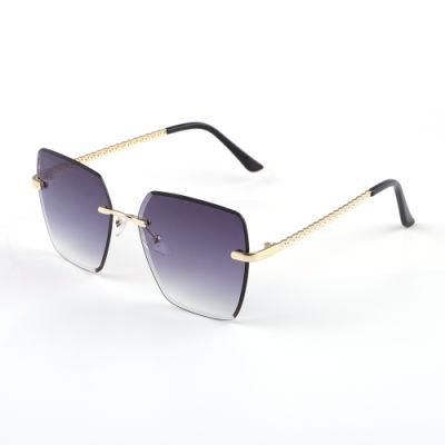 2020 Oversized Brown Sunglasses Rimless Eyewear