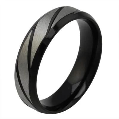 Silver Jewelry Crack Women Vintage Simple Black Ring for Men