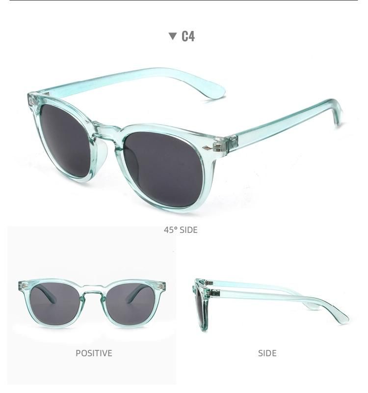 2022 Newest Design Candy Colors Sunglasses Transparency Frame with Nails Inserted Custom Hue Unisex Fashion Overs Sun Glasses