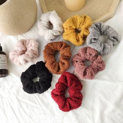 Hot Sale Korean Style Lamb Hair Rope Color Curly Plush Hair Ties