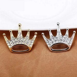 Rhinestone Crown Brooches, Gold Plated Fashion Style Brooches