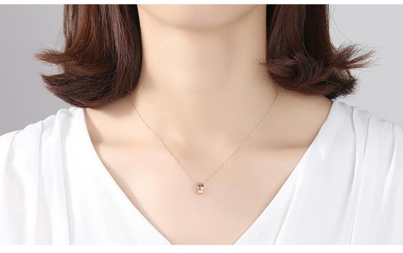 Custom Pendant Necklace with Personalized Cubic Zirconia Chains Gift
