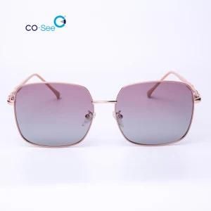 Retro Square Oversized Polarized Custom Logo Flat Lens Unisex Fashion Sunglasses UV400 Protection