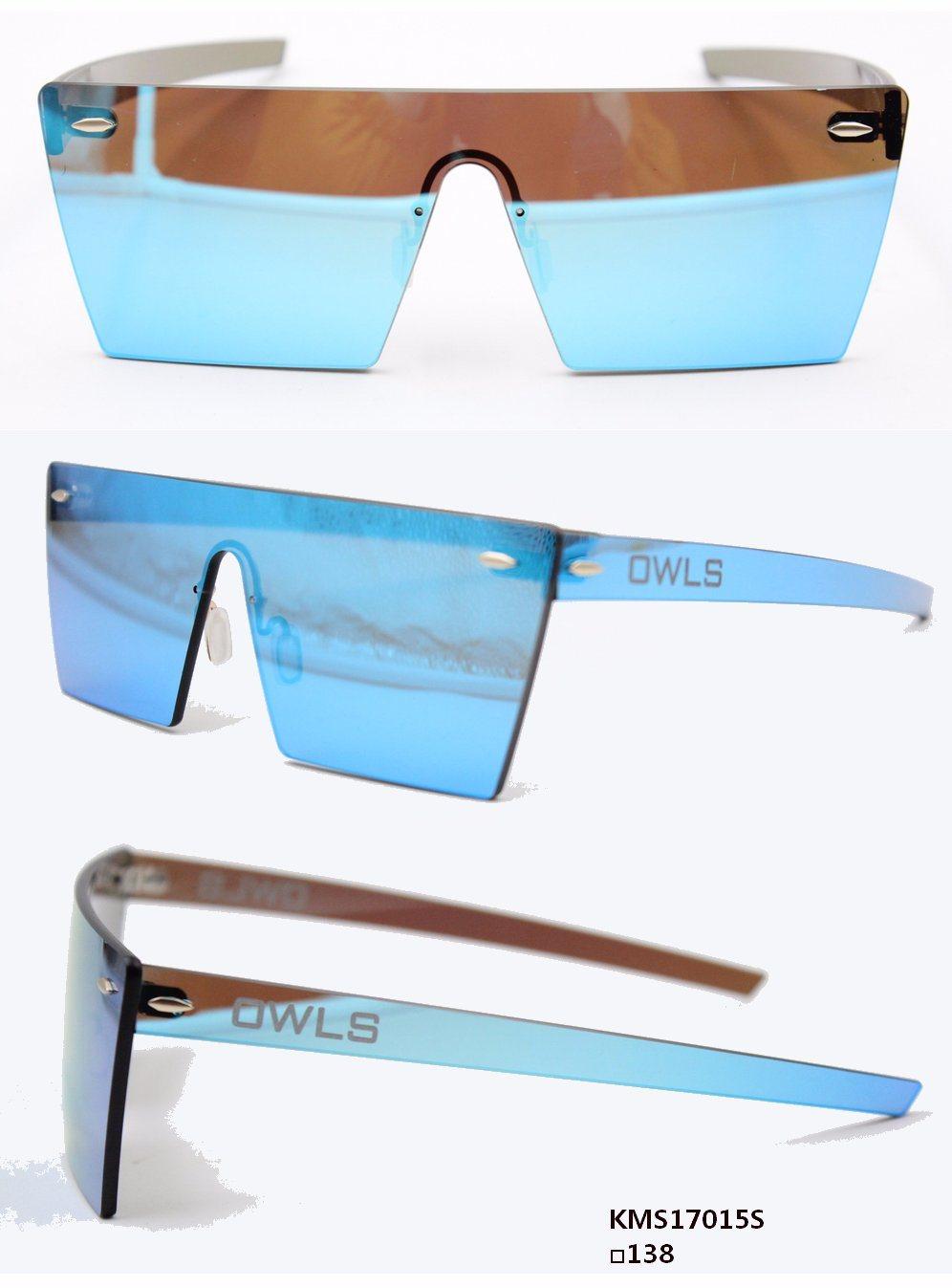 One Piece Nylon Lens Fashion Sunglasses with Nylon Temple (KMS17015S)