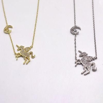 Lovely Girls Fashion Accessories Moon Star Unicorns Chain Necklace Jewelry