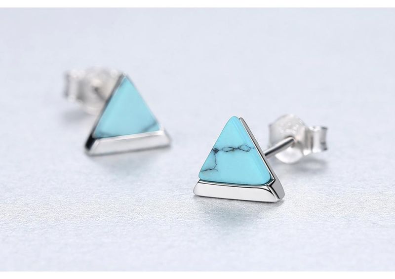 Factory Wholesale Blue Green Malachite Fine Needle Earrings