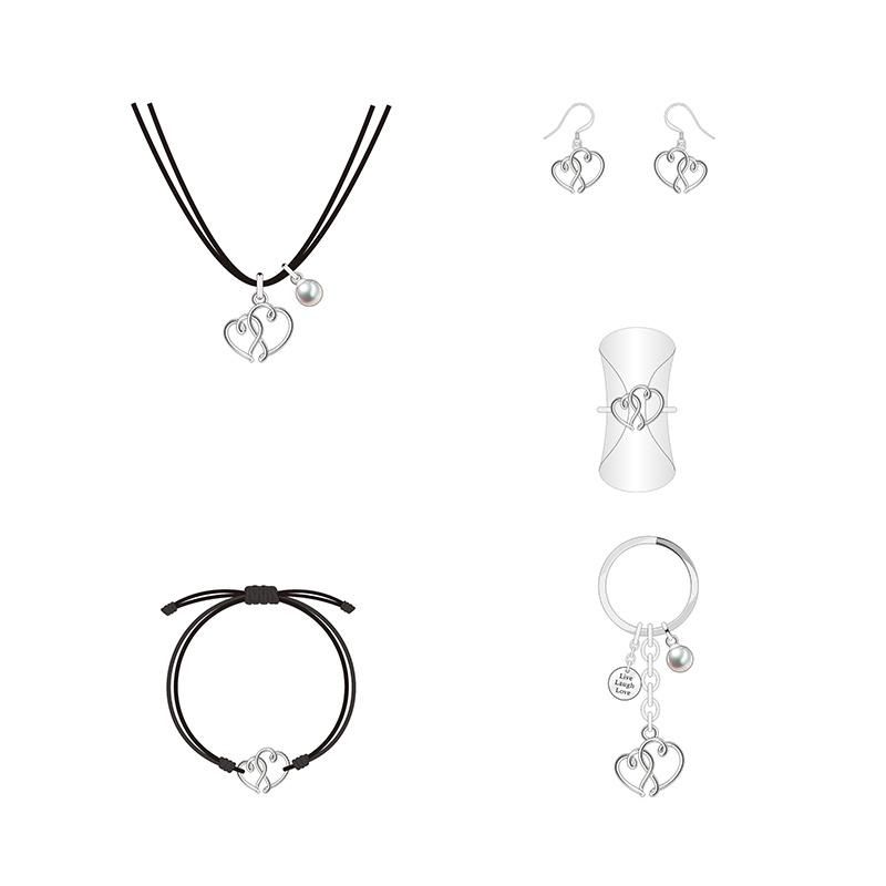 Top Selling Double Heart-Shaped Stitching Design Jewelry Set