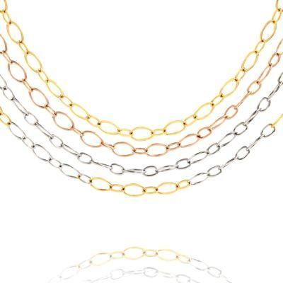 Fashion Accessory Custom Layering Necklace Jewellery Cable Chain Pendant Design Lady Bracelet Anklet Gold Plated