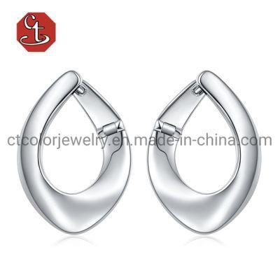 Personalized Buckle Earring Oval Shape 925 Sterling Silver Fashion Jewelry Earrings