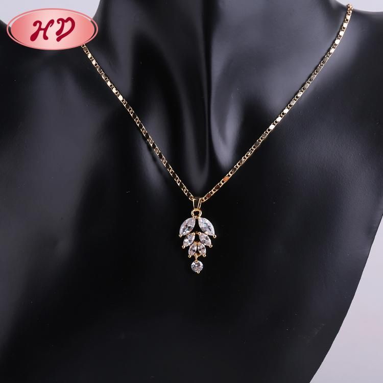 2020 New Arrival CZ Heart Drop Earrings 18K Gold Plated Cubic Zirconia Earrings Necklace Jewelry Set for Women