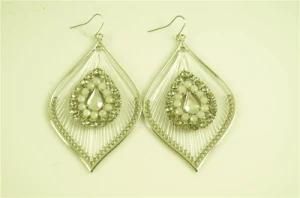 Alloy Texture with Acrylic Stone Paved Earring