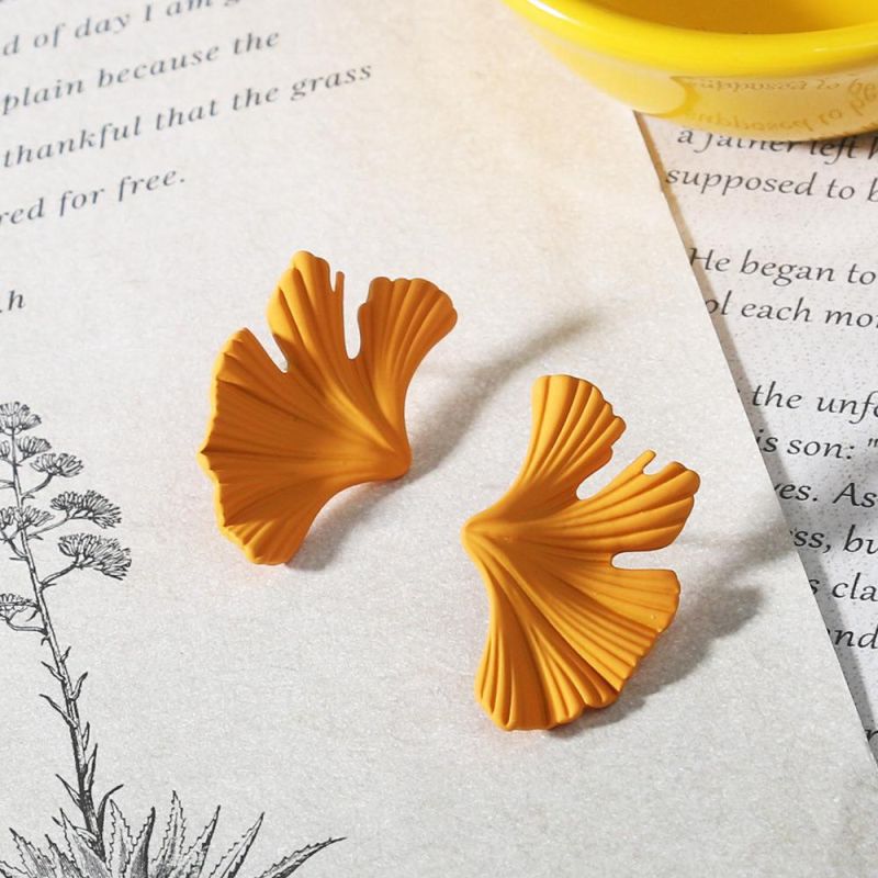 S925 Silver Needle Geometric Earrings New Yellow Simple Trend Earrings