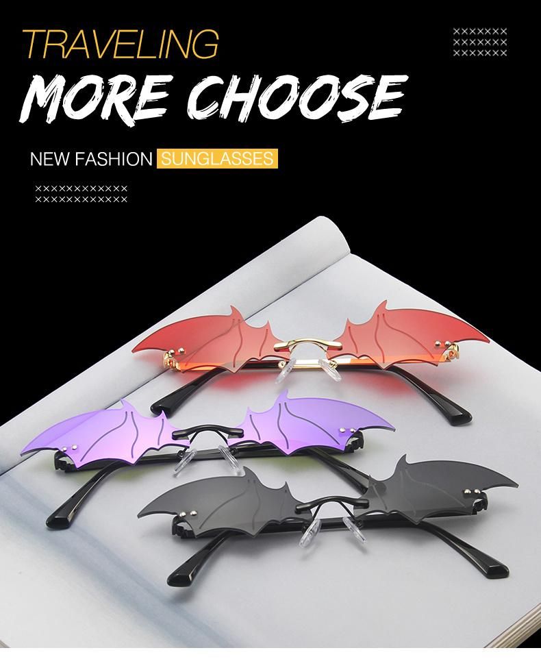 New Style Bat-Shaped Sunglasses Women Exaggerated Funny Colorful Trendy Sunglasses