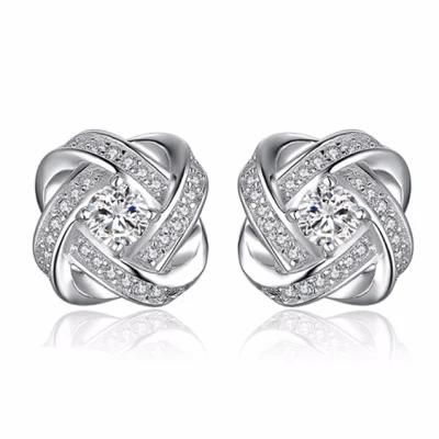 Cubic Zirconia Stud Earrings 925 Sterling Silver as Gifts for Your Lover