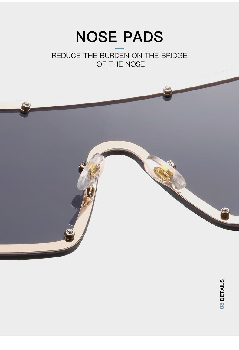 Fashion Modern Big Frame Sunglasses Female One-Piece Wide Edge Sunglasses