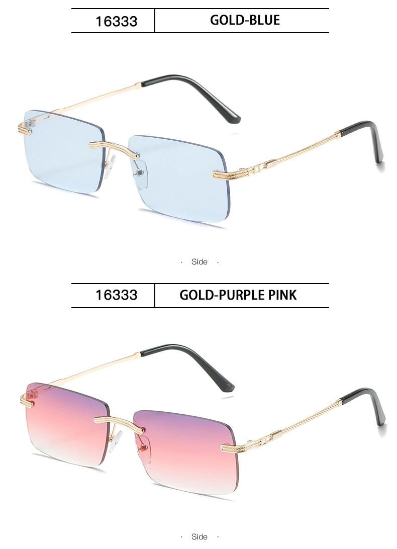 Sunglasses New European and American Personality Square Small Frame Sunglasses for Men and Women Retro Borderless Marine Sunglasses