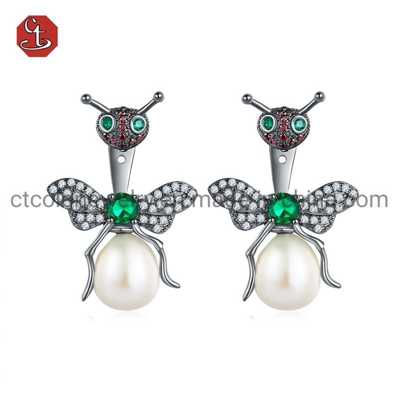 Fashion Jewellery Earrings Irregular shape Pearl Earrings for Women 925 Silver Jewelry Earrings