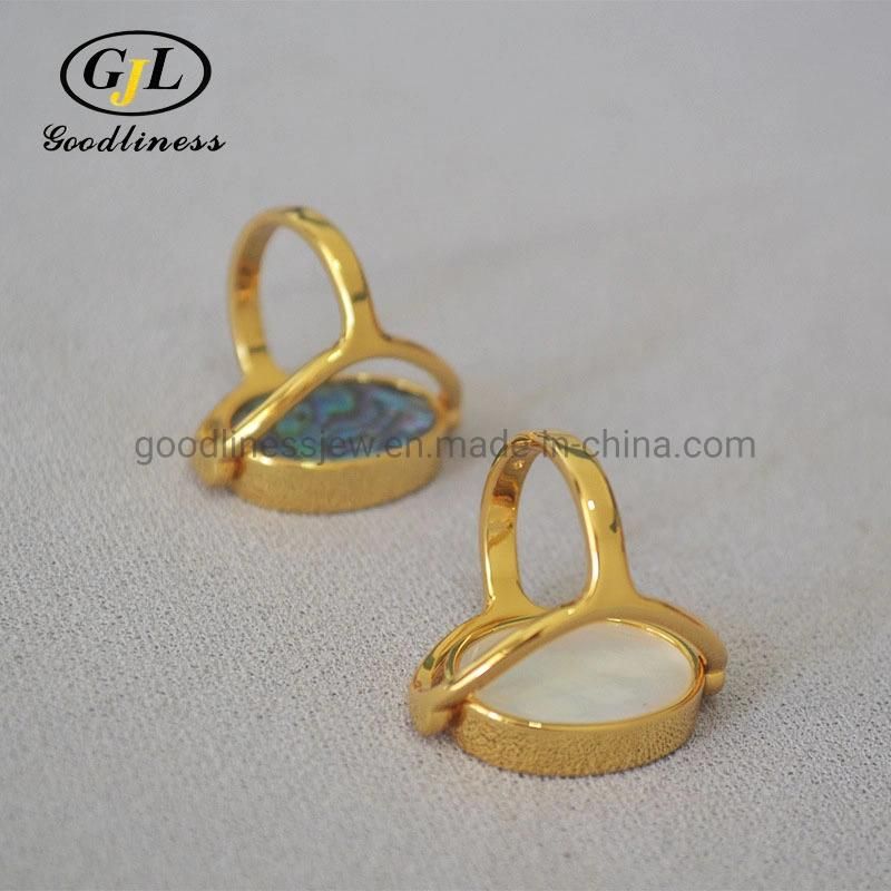 Wholesale Original Design Double-Sided Rotating Shell Mother Shell Ring