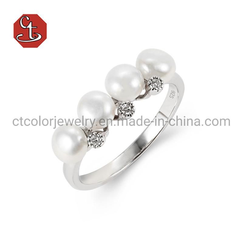 Fashion Jewelry 925 Sterling Silver Pearl Ring