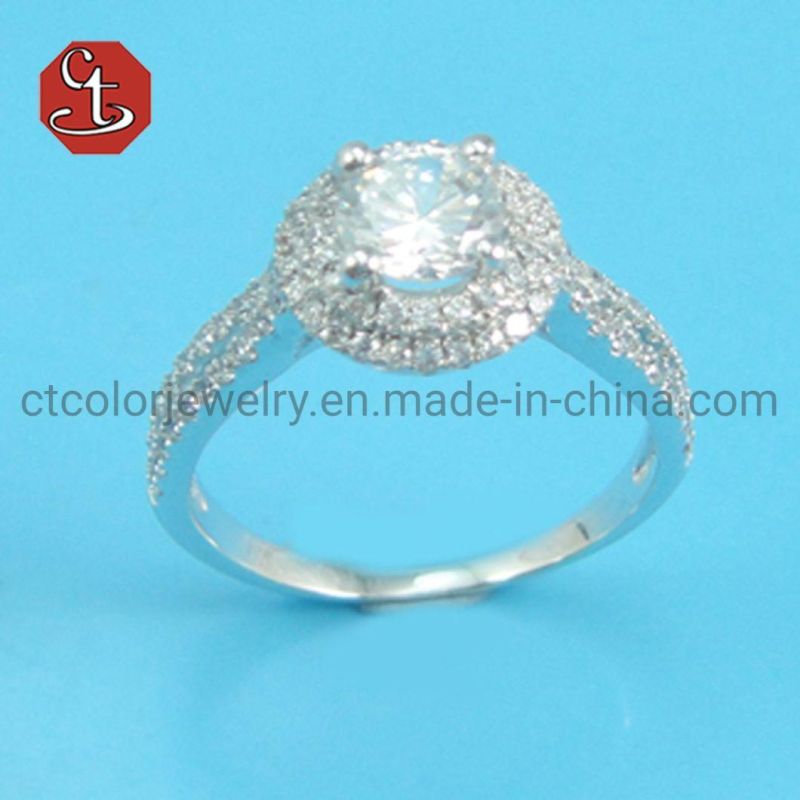 Women′s Engagement Silver Ring CZ Stone Promise Rings for Women Bridal Jewelry