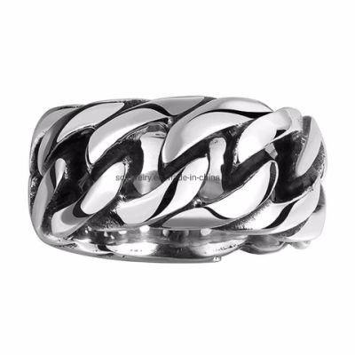 Marlary Hot Sale Biker New Curb Links Stainless Steel Band Ring