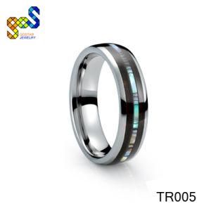 Tungsten Koa Wood Ring Jewelry with Abalone Shell Inlay Bands